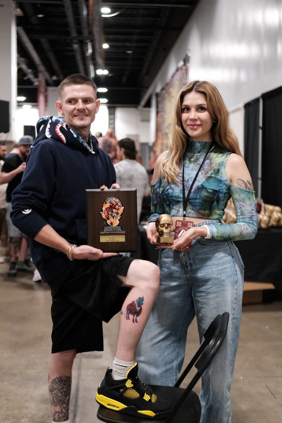 Aleyna Erkoc Atesli, müşterisi ve Denver Tattoo Arts Festival 2025 üçüncülük ödülüyle